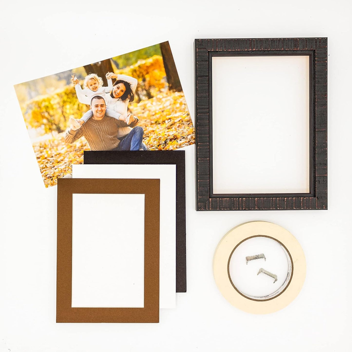Pack of Ten Acid Free 11x14 Mats Bevel Cut for 8.5x11 Photos - Aged Oak Brown Precut Matboards With Backing Boards and Self Seal Photo Mat Bags For Pictures, Photos, Framing - 4-ply Thickness
