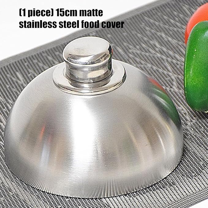 Matte Nonrust Steel Food Cover 15cm Rustproof Kitchens BBQ Grills Protectors Cooking Food Dome for Outdoors Dinin