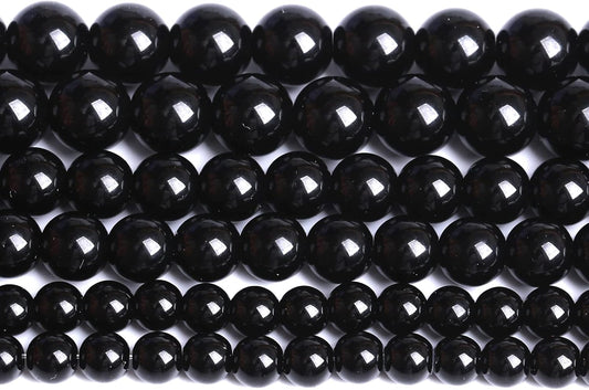 8mm 100pcs Natural Black Agates Onyx Stone Beads Smooth Round Loose Spacer Beads for Jewelry Making DIY Bracelets 32" 2 Strands