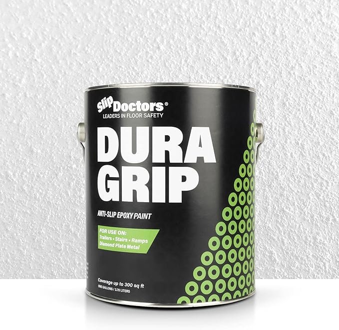 Dura Grip Anti-Slip Paint for Concrete, Wood, Tile and Metal – Non-Skid Coating for Floor, Decking and Ramps – Gallon (White)