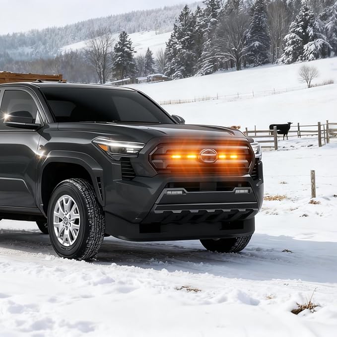 Front Grille Grill Lights for 2024 2025 Tacoma SR SR5 Led Grill Light Accessories,Amber (for SR SR5 only-LED-Amber)