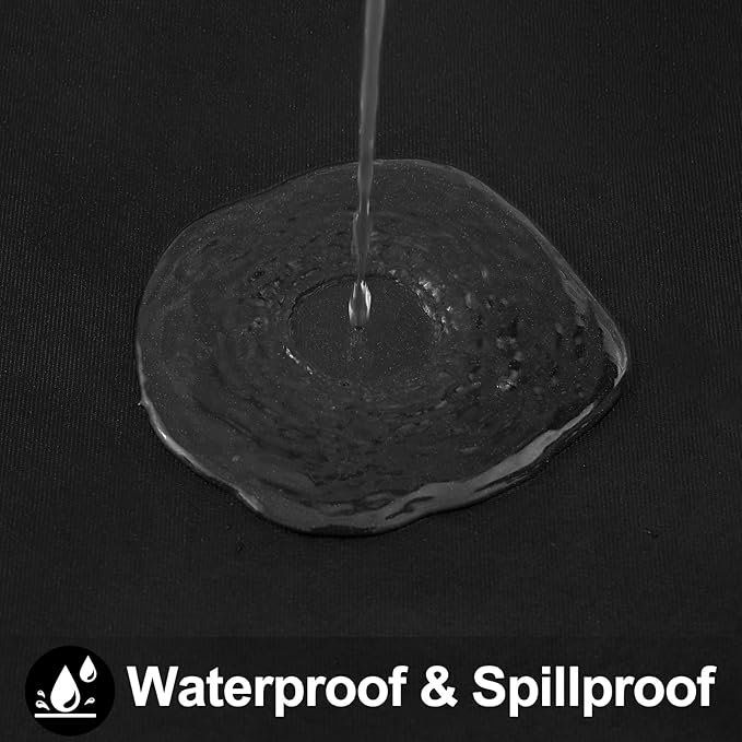 Smiry Round Table Cloth 60 Inch, Waterproof Wipeable Vinyl Tablecloths Protector, Oil Spill Proof Plastic Table Cover for Dining, Picnic, Camping, Outdoor, Black