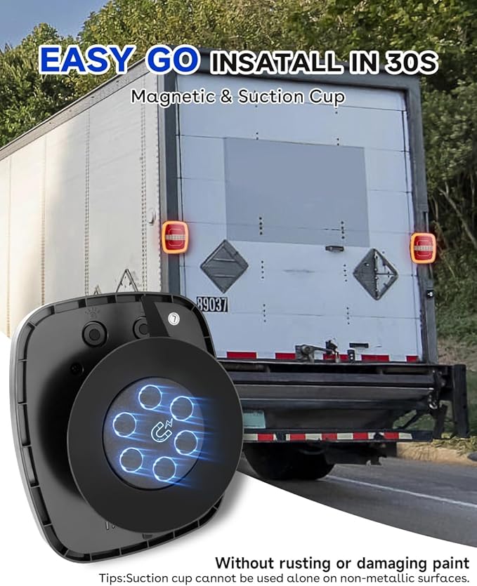 Agrieyes Wireless Trailer Lights for Big Trucks, USB-C Rechargeable Magnetic Trailer Light for Towing with Warning Mode, Portable LED Tow Lights Kit for Trucks Boat RV