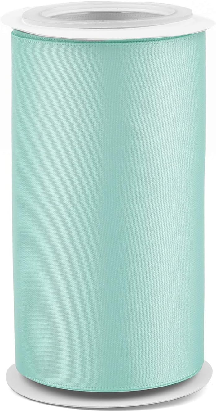 Humphrey's Craft 4 Inch Blue Double Faced Satin Ribbon - 5 Yards Variety of Color for Crafts Gift Wrapping Cutting Ceremony Decoration Sewing Chair Sash Wedding Dining Tables.