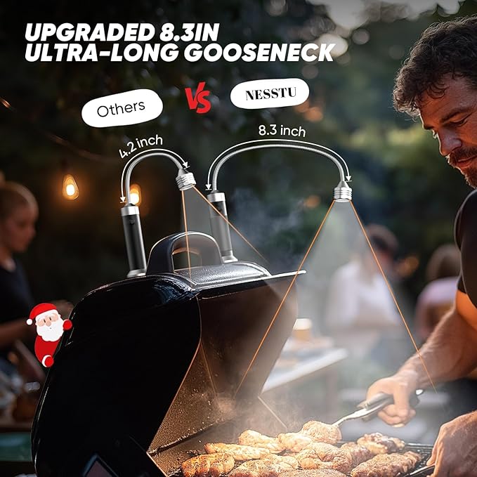 Valentines Day Gifts for Him: Grill Master Gifts for Men Husband - Grill Lights for Outdoor Grill with Magnetic Base - Smoker Grilling Accessories - Mens Gifts for Valentines Day 2 Pack