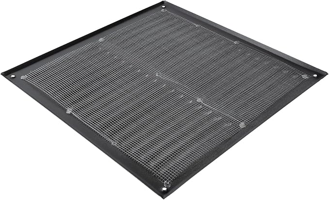 Square Ventilation Grille / 10" x 10" Inch Inside Measurement/Black Metal Air Vent Louver - Inside/Outside use / 11.6" x 11.6" Inch Outer Measurement