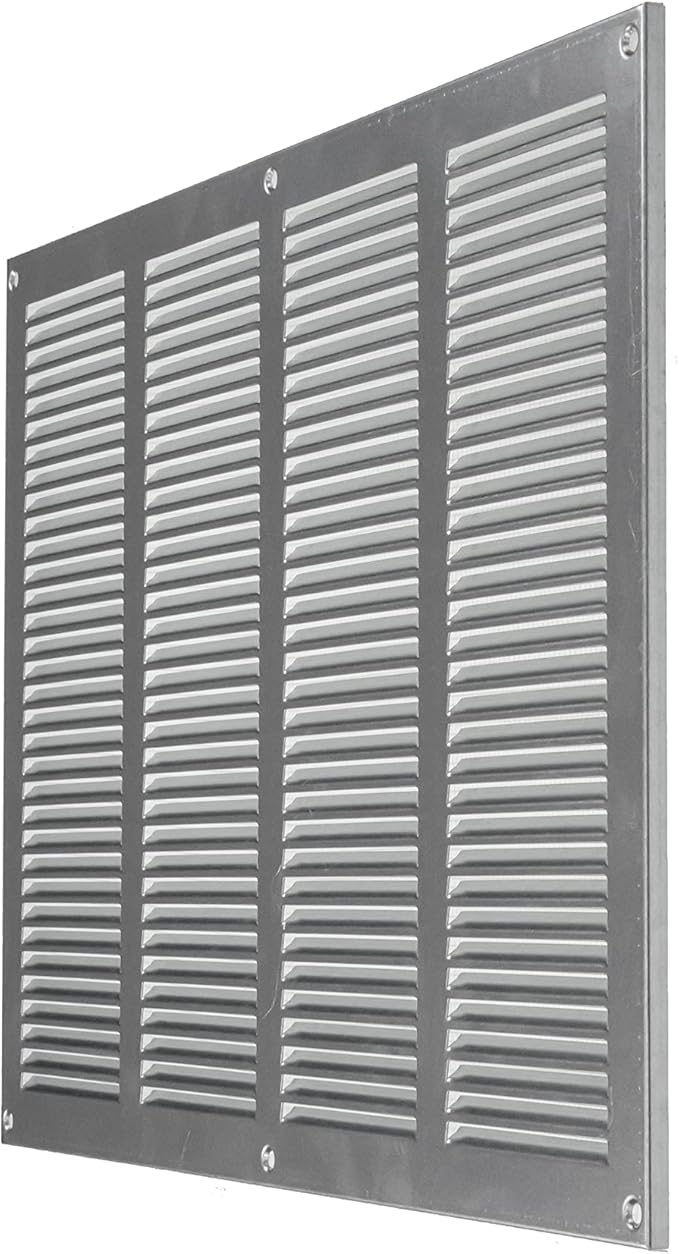Repa Market Air Vent Cover 16x12 Inch (Outer Dimensions) Galvanized Steel Louvered Grill Cover with Mesh Screen/Wall or Ceiling Vent/HVAC Register for Indoor and Outdoor Ventilation