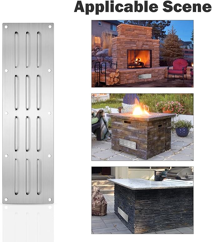 Stanbroil Stainless Steel Venting Panel for Grill Accessory, 15" by 4-1/2"