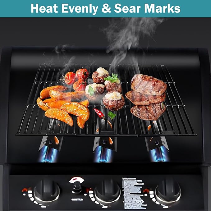 Criditpid Replacement Parts for Char Griller 5050, 5650, 3001, 5072, 3030,3008, 4000, 5252, King Griller 3008 5252, Grill Grates, Heat Plate, Burners and Ignitor for Chargriller Parts Replacement