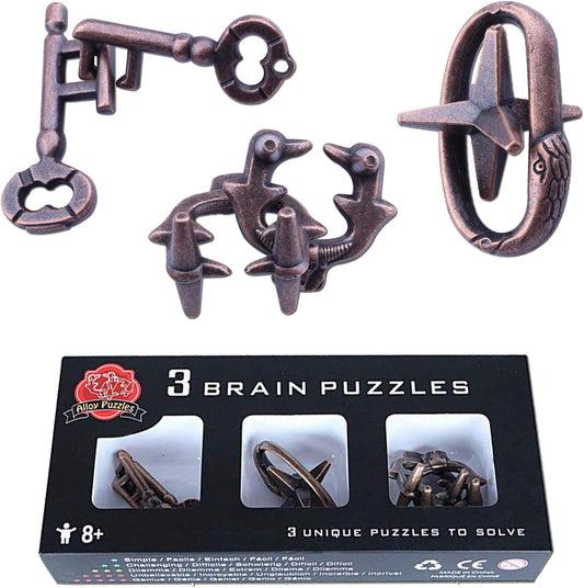 Brain Teaser Puzzle for Adults Puzzles Metal Hole Lock Adult Educational Toy Jigsaw IQ Puzzle (Ferrous)