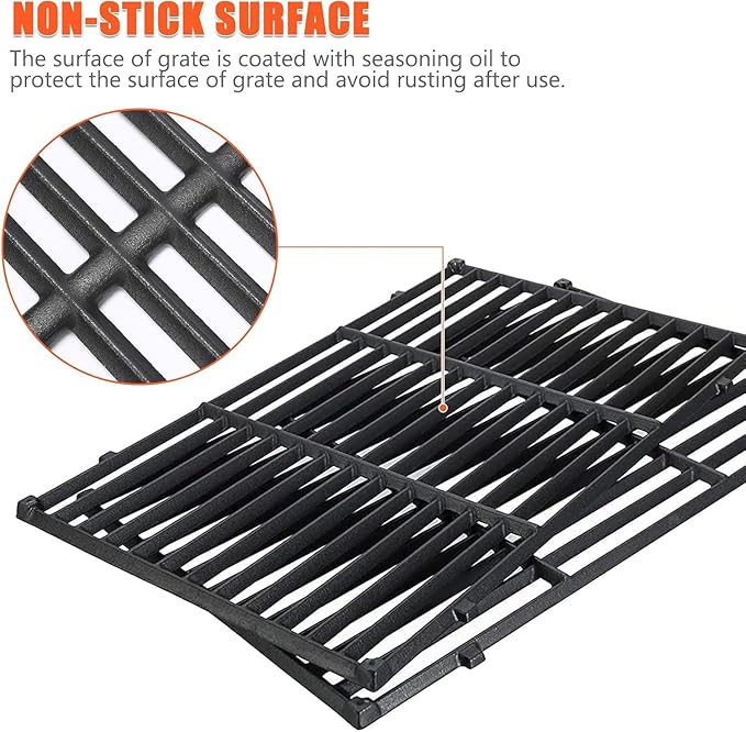 QuliMetal 7637 7635 Grill Replacements for Weber Spirit E210, E220, S210, S215, Spirit 200 & GS4 Spirit II E210, Spirit II E220 Series with Front-Mounted Control, 15.3" Flavorizer Bars & 17.5" Grates