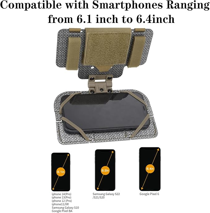 Tactical Phone Holder Available in Full Size Plate Carrier Phone Mount Adjust Nylon Molle Phones Holder for Tactical,Car,Office (Coyote Browns)