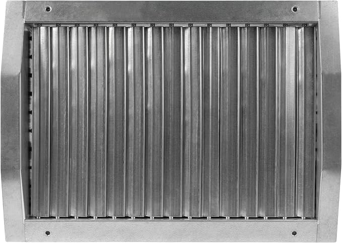 Repa Market 13" x 9" Inch Air Exhaust Grille for Round Ducts - 2 Adjustable Louvre Blades - Galvanized Air Supply Vent Cover - Side Fit Round Surface Canal Ducting from 19.68" to 35.43" Inches