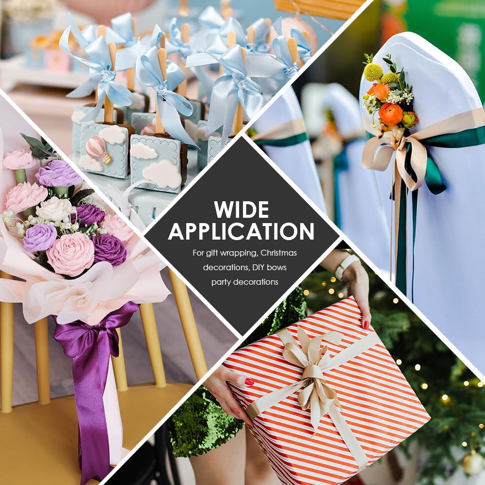 5/8" Wide x 100 Yards Single Face Polyester Satin Ribbon, Satin Ribbon for Crafts, Gift, Hair Bows, Wedding Party Decoration, Bow Making & Other Projects (Royal Blue)