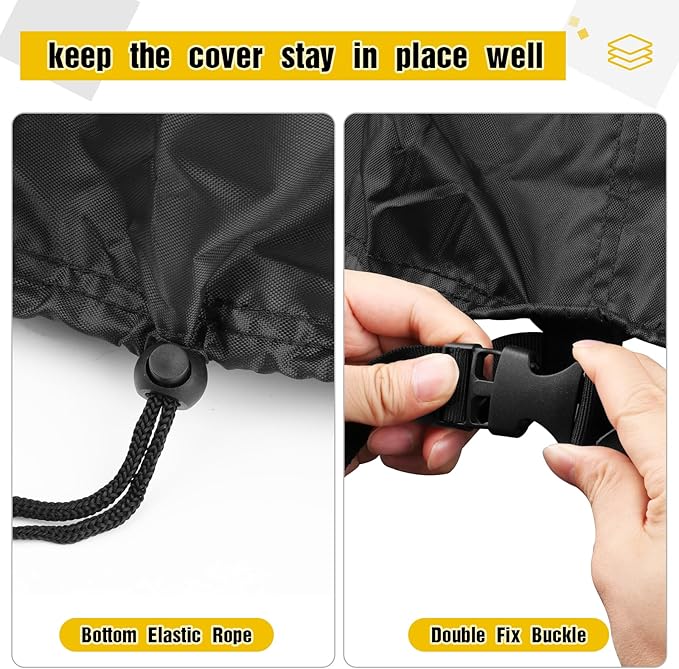 POMER Fire Pit Cover for Panovue Chiminea Fire Pit 45",Waterproof and Uv-resistant Patio Outdoor Fireplace with Drawstring Cord All Season Protection - 32"Lx23"Wx40"H
