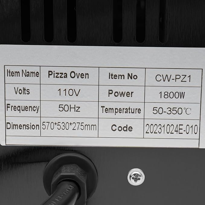20L Commercial Electric Pizza Oven Countertop Pizza Oven, Single Deck Layer Stainless Steel Pizza Oven with Stone and Gloves, Adjust The Heat 122-662°F and Time 0-30min