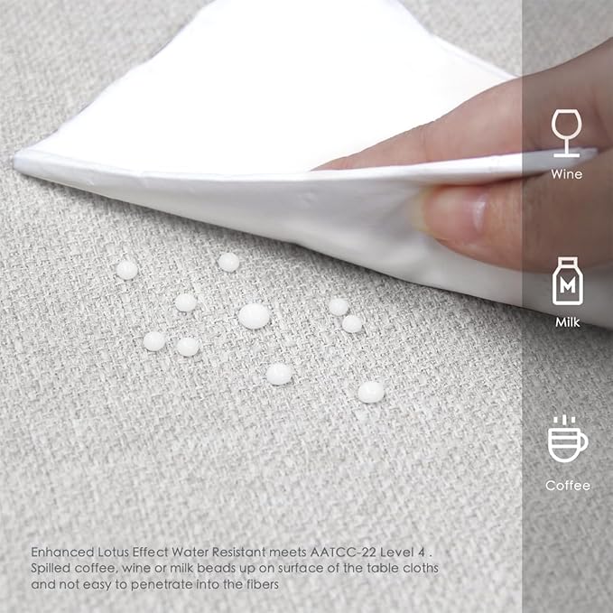 BALCONY & FALCON Rectangle Tablecloth 57" x 85" Washable Wrinkle Resistant and Water Proof Table Cloth, Decorative Linen Fabric Tablecloths for Dining Party Kitchen Wedding and Outdoor, Owl Grey