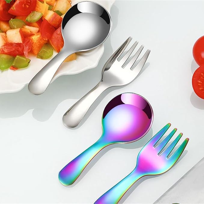 2 Pcs Portable Fork Spoon Tableware Portable Spoon and Fork Set Cutlery for Camping Picnics and Outdoor Dining Camping Dining Set