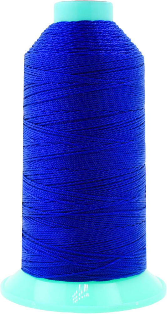 Mandala Crafts Bonded Nylon Thread Royal Blue Heavy Duty Sewing Threads - 415 YDs Size 346 210D T350 Tex 350 Thread for Leather Jeans Weaving Outdoor Marine Upholstery Threads