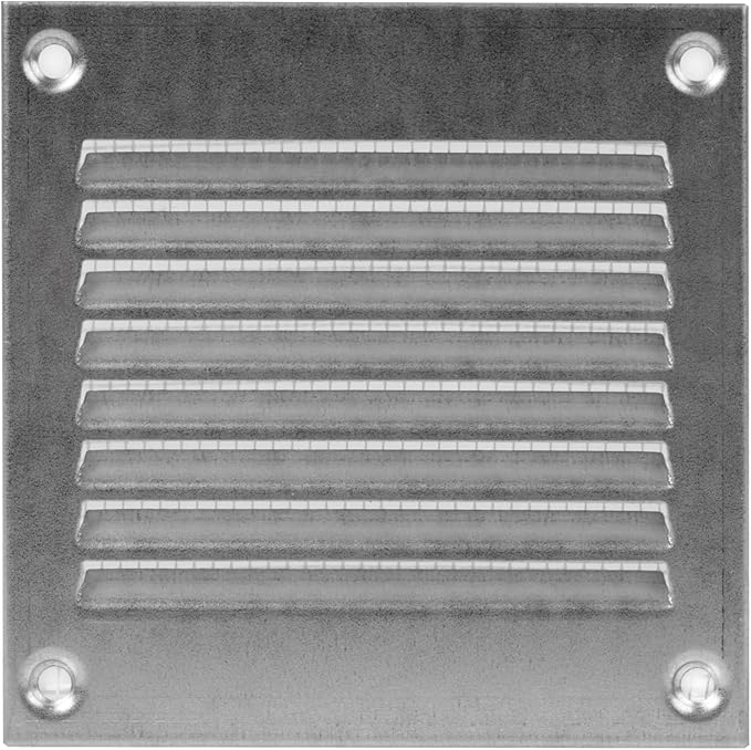 Repa Market 4x4 Inch Air Vent Cover/Galvanized Steel Louvered Grill Cover with Mesh Screen/Wall or Ceiling Vent/Durable Flush Mount HVAC Register for Indoor and Outdoor Ventilation
