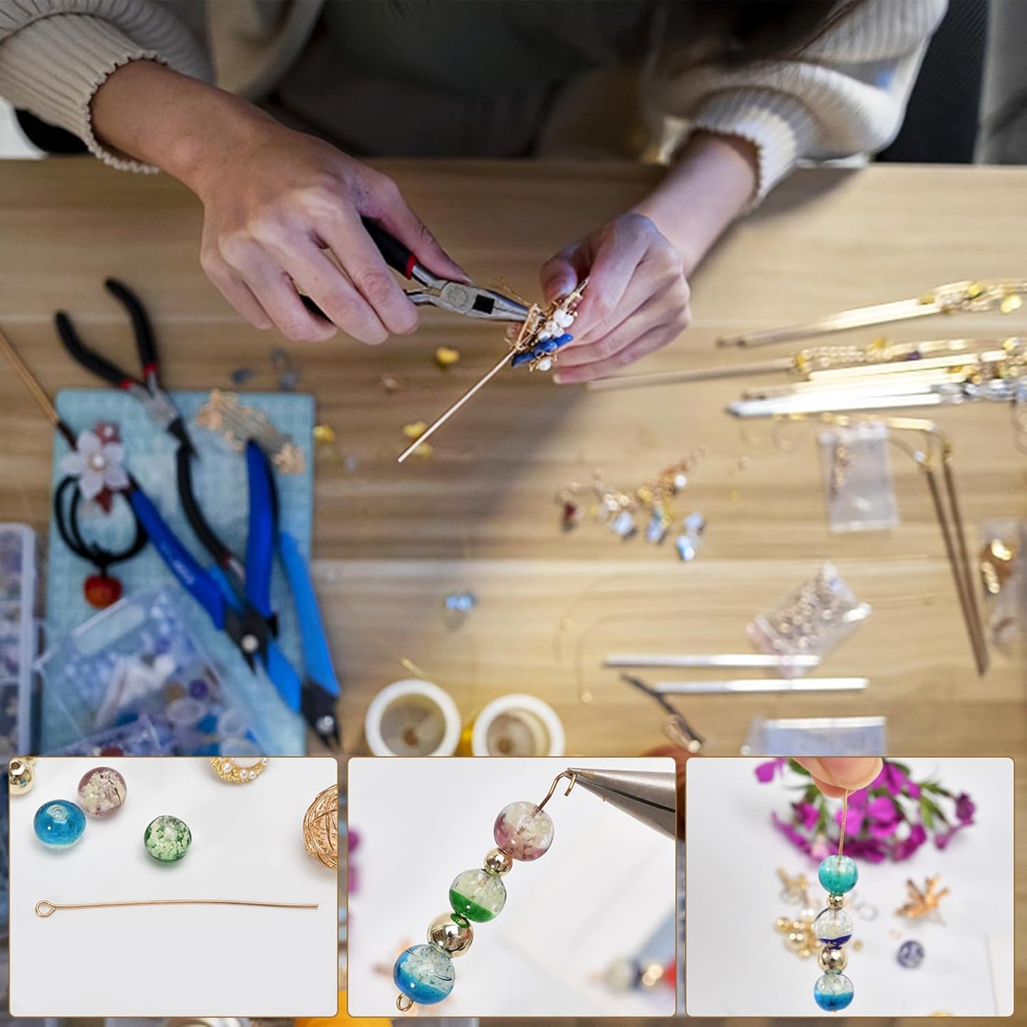 100pcs 18K Gold Filled Ball Pins Non Tarnish Craft Earring Bracelet Jewelry Making Accessories Supplies (70mm (2.75in), Gold-Ball Pin)