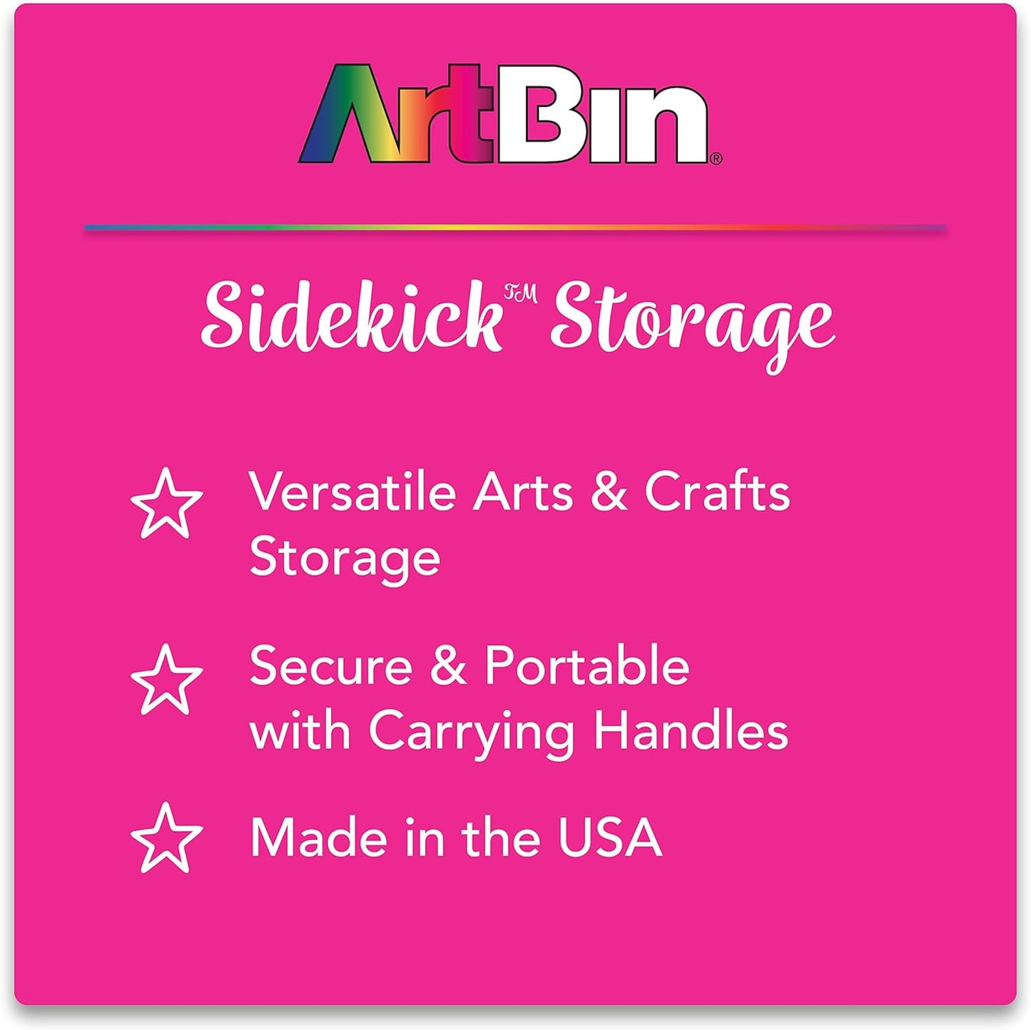 ArtBin 6815AG Mini Sidekick Carrying Case, Portable Art & Craft Organizer with Handle, [1] Plastic Storage Case, Clear