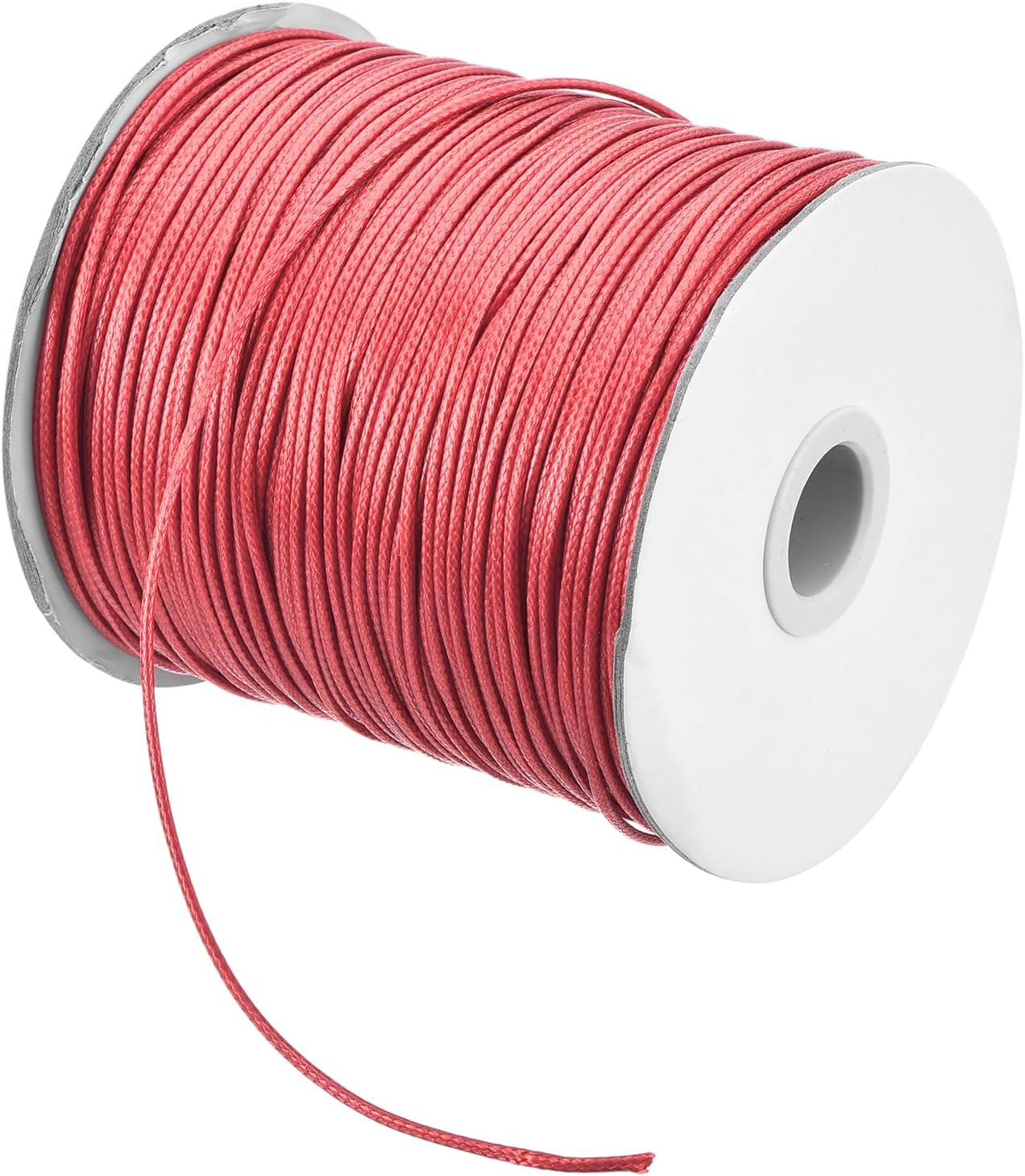 MECCANIXITY Waxed Cord 1.5mm Waxed Polyester Cord 175 Yard Wax String for Bracelet Making,Necklaces, Beading,Jewelry Making and DIY Crafts(Light Red)