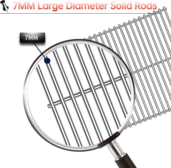 BBQ Grill Grates Replacement for Cuisinart Gas Grill CGG-200, CGG-220, CGG-240 Accessories, Stainless Steel Cooking Grate Grids Gas Grill Parts 18 Inch for All Foods Portable Gas Grillls