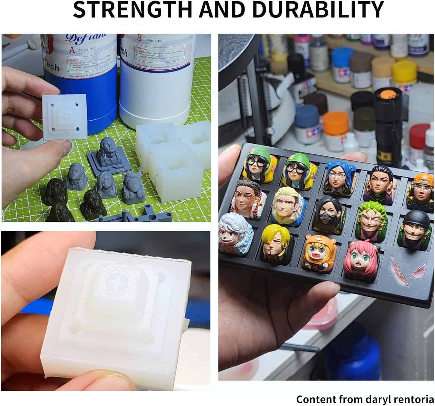 Siraya Tech Defiant 15 Platinum Silicone Mold Making Kit, Food Safe, Shore A 15 Hardness, Ideal for 3D UV Resin Projects, Easy Curing, No Coating Required, Durable, Versatile, 2.2 lb Set Clear