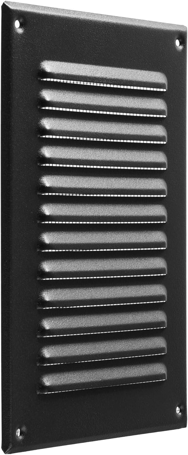 Vent Systems - 5 x 7 Inch (Inner) Black Metal Rectangular Soffit Air Vent Grille Cover, Register Vent Deflector Louver Built-in Mesh HVAC for Bathroom Home Office Kitchen 6.5" x 9" (Outer)