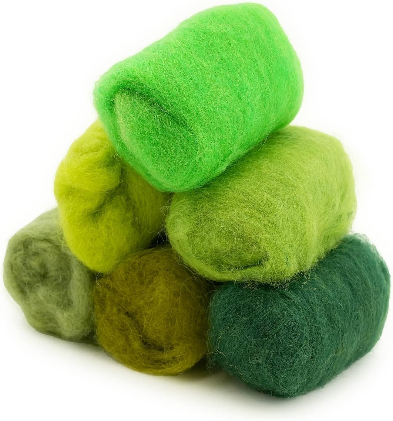 Woolbuddy Wool Roving Kit - Premium Core Wool for Needle Felting, Felting Soap & Tools – Sustainable Roving Wool for Beginners & Adults, Wet Felting Supplies (Green)