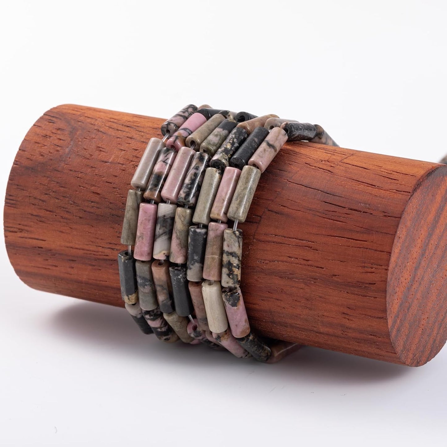 Natural Rhodochrosite Cylinder Tube Beads 4x13mm 38cm/str Loose Semi Gemstone Stone Beads for Making Bracelets Necklace Earrings