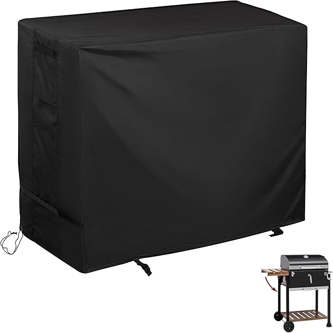 Outdoor Grill Cover for Royal Gourmet CD1824M Charcoal Grill with Side Table Folded, Griddle Cover for Royal Gourmet 24-Inch Charcoal BBQ Smoker-All Weather Protection