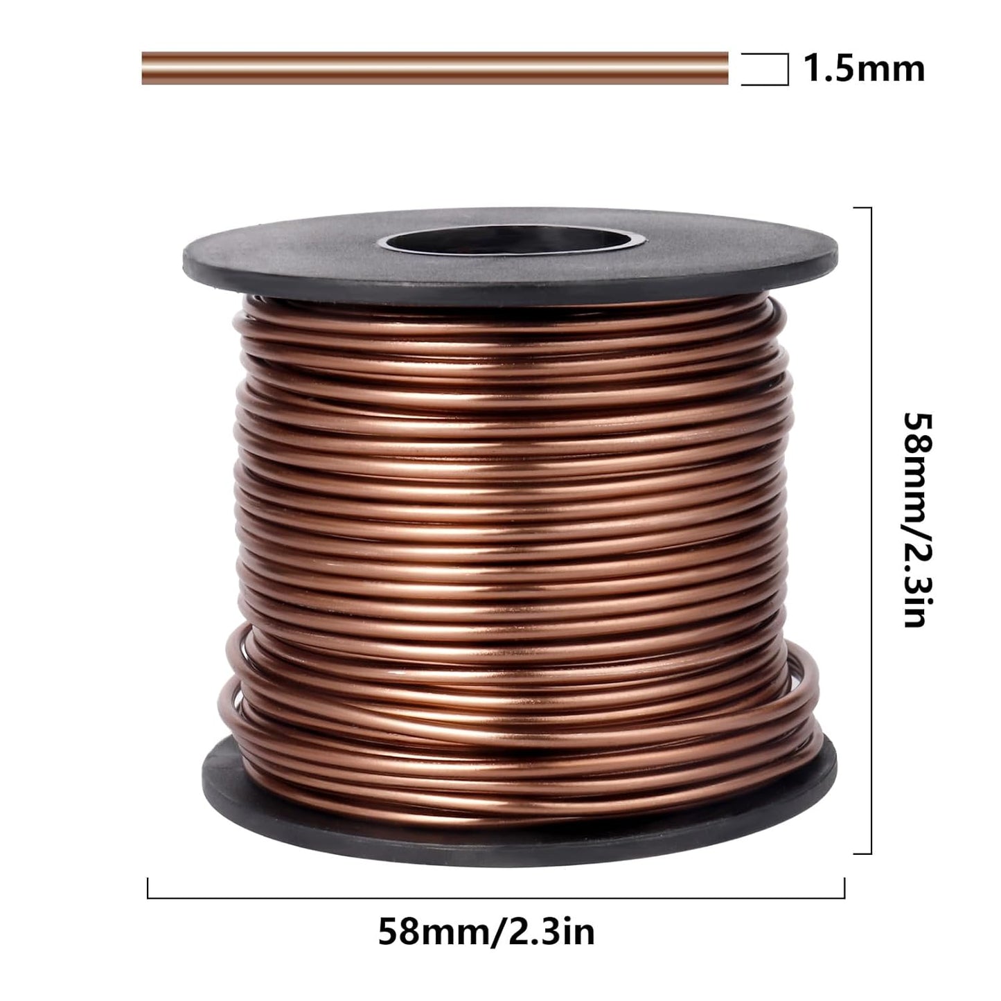 Aluminum Craft Wire, 75 Feet 1.5mm/ 16 Gauge Brown Bendable Soft Metal Aluminum Wire Roll Bulk for DIY Crafts Sculpting Jewelry Making
