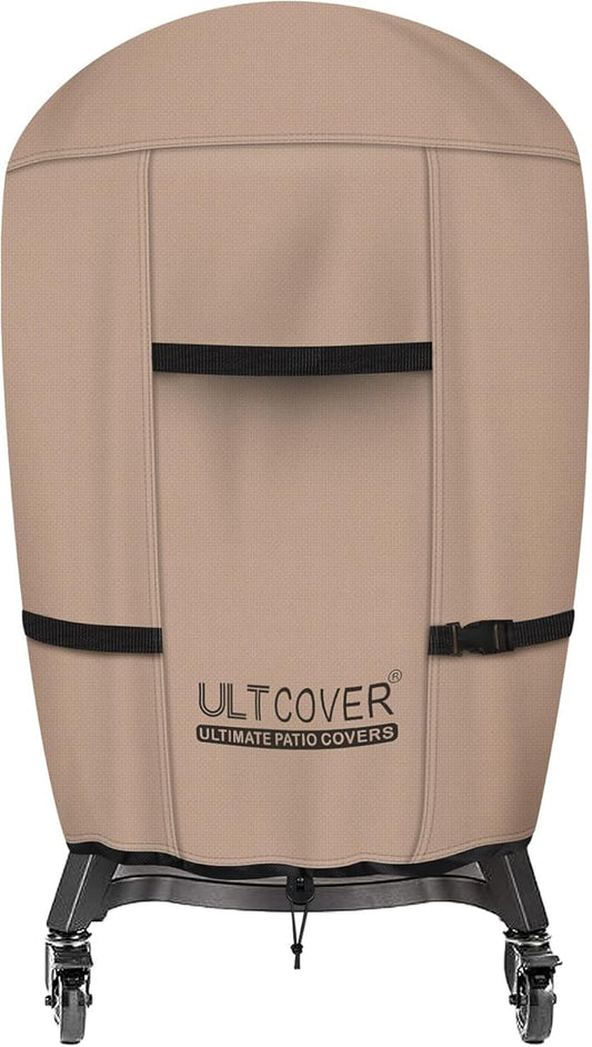 ULTCOVER Outdoor Waterproof Charcoal Kamado Joe Grill Cover for 18 inch Char-Griller Char-Broil and Other Round Smokers Size Up to 30” Dia x 45” H