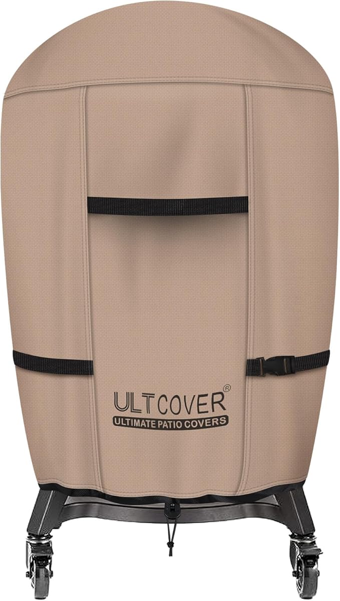 ULTCOVER Outdoor Waterproof Charcoal Kamado Joe Grill Cover for 22-24 inch Char-Griller Char-Broil and Other Round Smokers Size Up to 36” Dia x 45” H