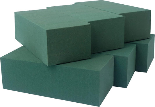 Pack of 6, Dry and Wet Floral Foam Blocks for Fresh and Artificial Flowers, Each (7.8” L x 3.5” W x 2.4” H), for Wedding, Birthdays, Home, Office, and Garden Decorations