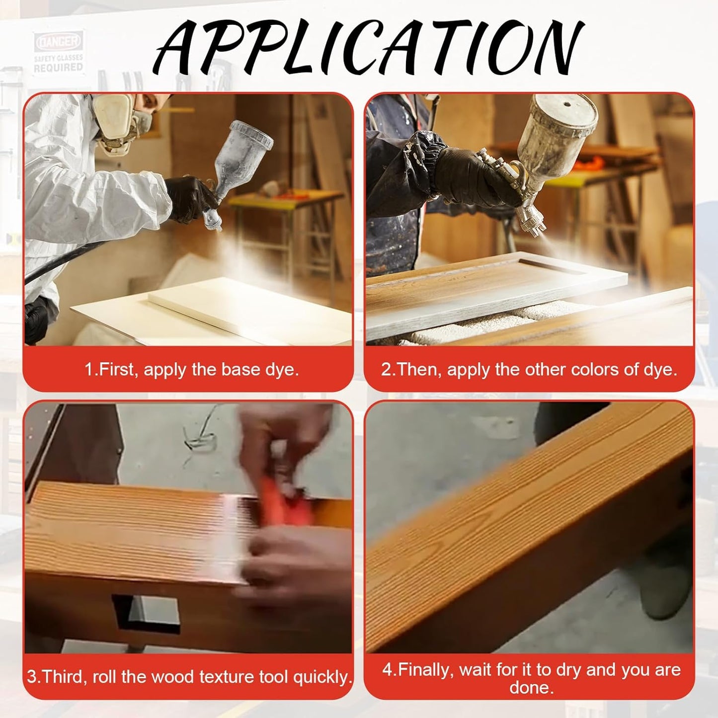 8 PCS Wood Grain Tool Set, 7" Textured Pattern Roller with Handle, Rubber Wood Graining Tool for Wall Floor Furniture Wood Pattern Art Decoration