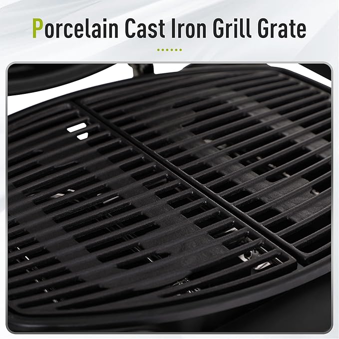 MFSTUDIO Portable barbecue grill with 2 Stainless Steel Burners, TableTop Propane Gas grills with Side Tables, small countertop grill for outdoor camping,15,000 BTU, 275 SQ.IN. Cooking Area