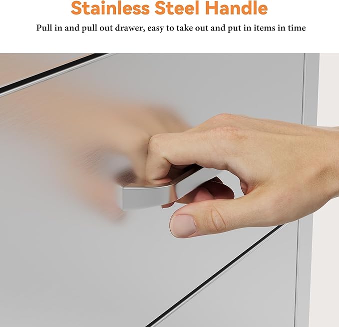 Jocisland Outdoor Kitchen Drawers 41.5" W×23" D×23" H Stainless Steel Drawers for Outdoor Kitchens, Double Drawer & Door Trash Drawer & 3-Tier Cabinet, Built-in BBQ Island Storage