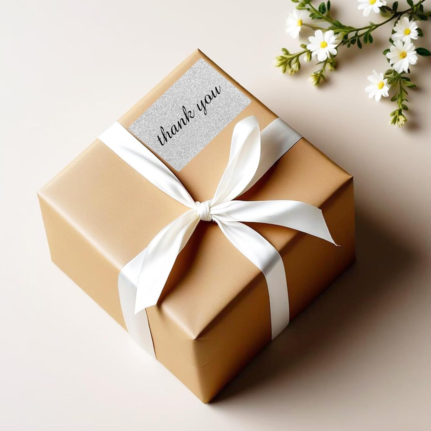 2" x 3" Glitter Silver Thermal Label Stickers,Waterproof Thermal Printer Sticker Labels for Gift Wrapping, Self-Adhesive Name Price Tag DIY Custom Logo Design (280 pcs,Silver)