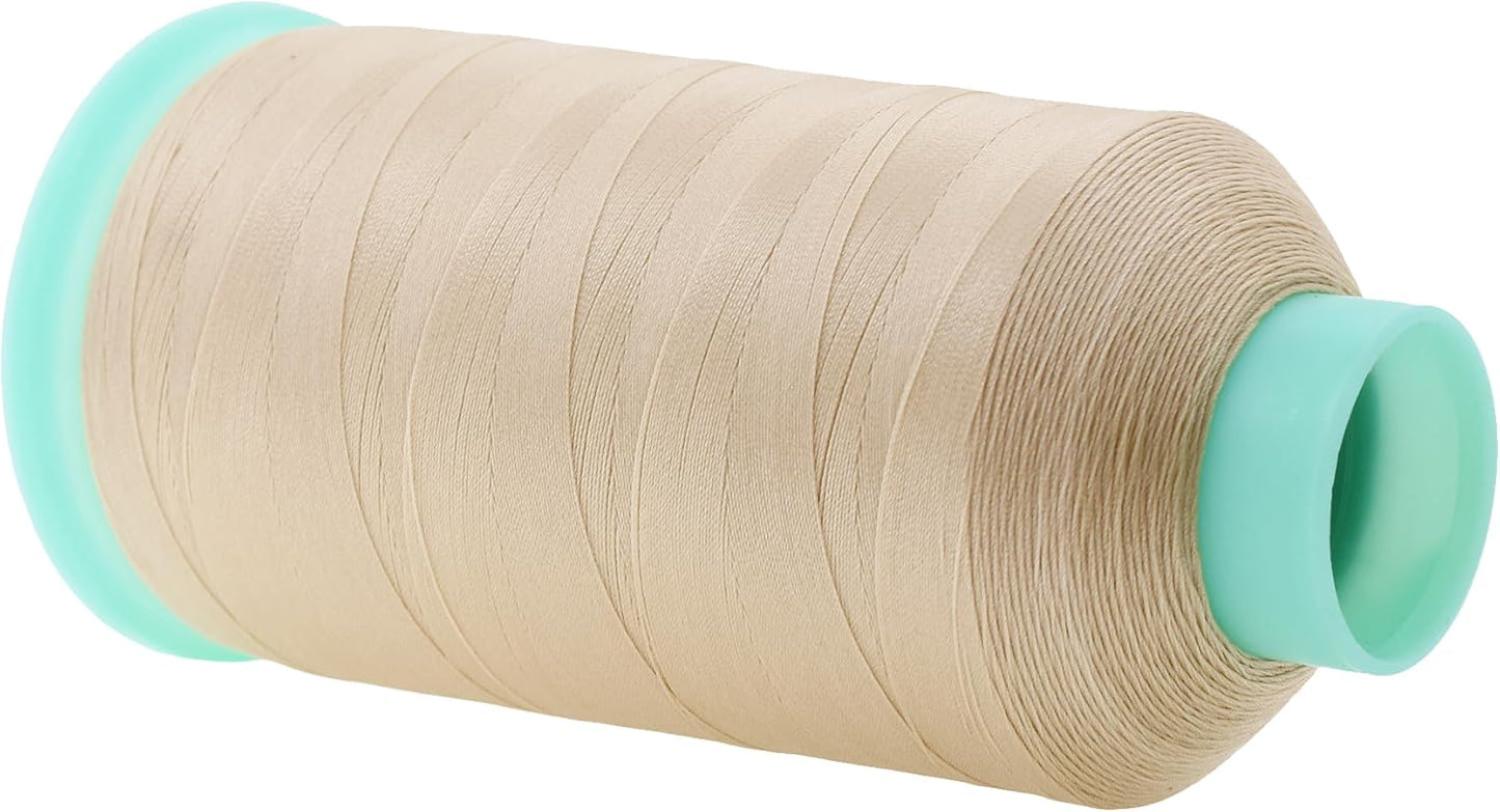 Mandala Crafts Bonded Nylon Thread Cream Heavy Duty Sewing Threads - 2843 YDs Size 46 210D T45 Tex 45 Thread for Leather Jeans Weaving Outdoor Marine Upholstery Threads