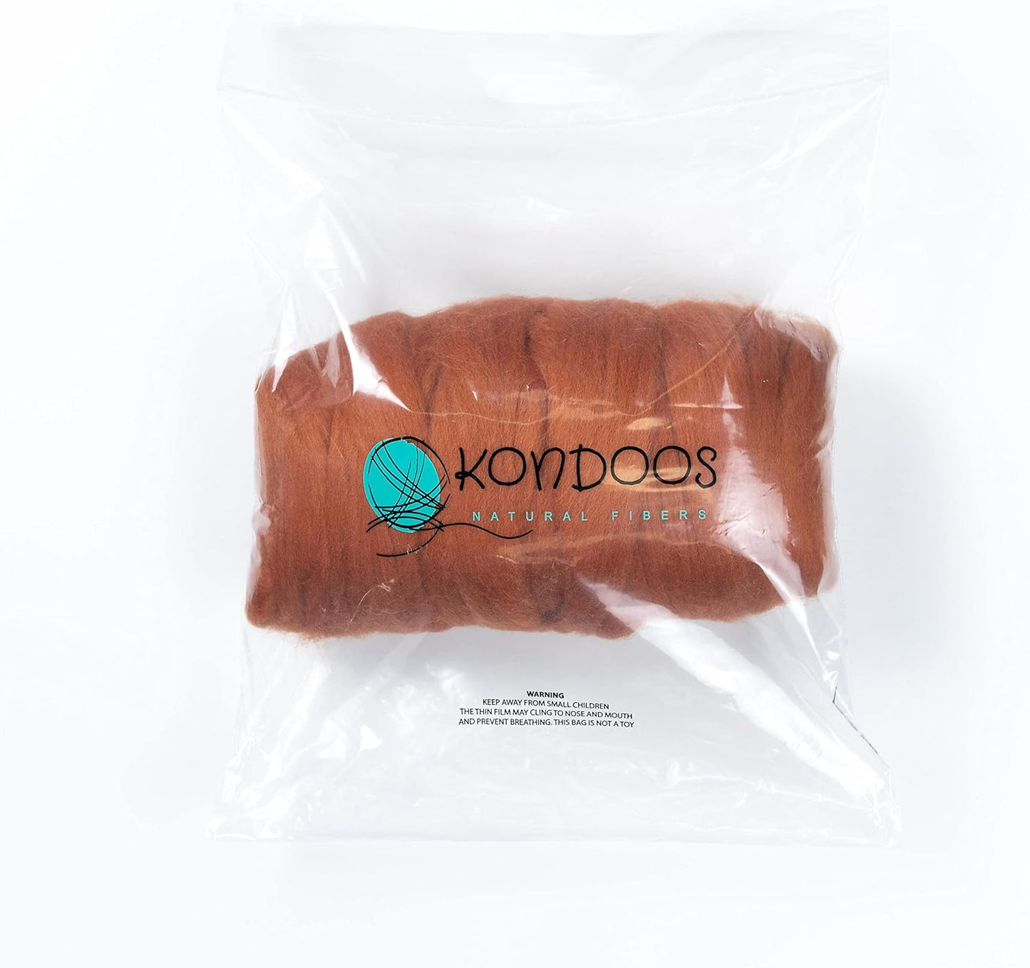 Kondoos Colored Natural Wool roving, 1 lb. Best Wool for Needle Felting, Wet Felting, handcrafts and Spinning. (ocher, 1 lb)