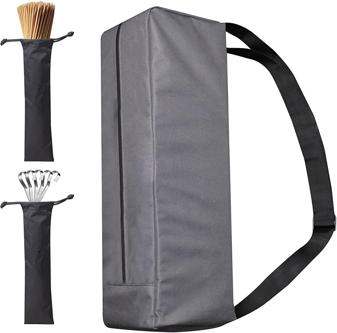 Grill Storage Bag, Grill Utensil Storage,600D Waterproof Oxford Foldable Grill Bag for Camping and Hiking BBQ Tool Storage (Grey)