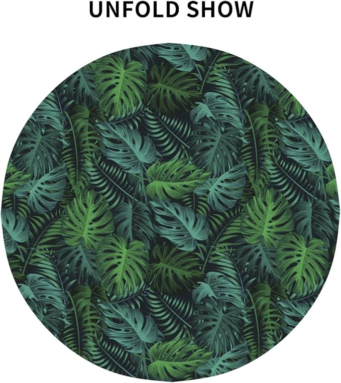 Frond Round Tablecloth Hemp Palm - Frond Tablecloth 60 Inch Waterproof Rustic Table Cloth Fabric Farmhouse Stripe Decorative for Picnic Party Holiday Home Indoor Outdoor