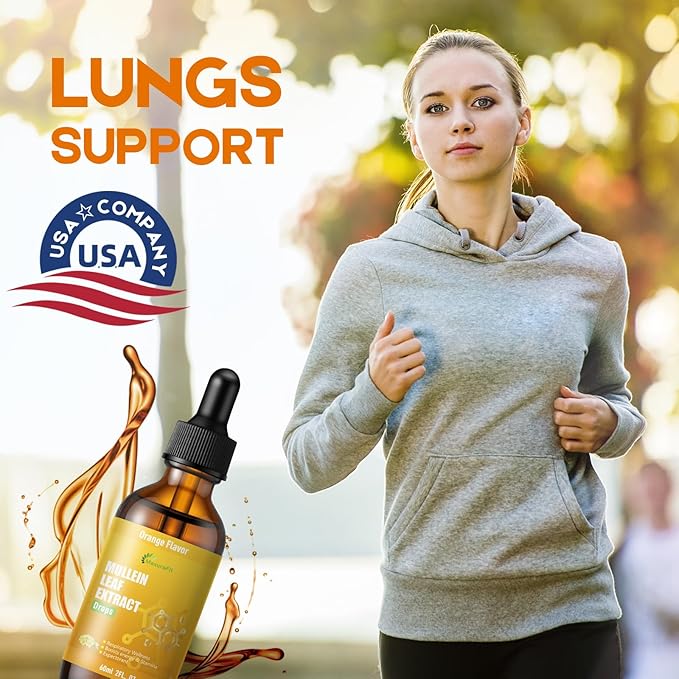 Mullein Drops for Lungs Liquid - Support Respiratory Herbal Supplement,Mullein Leaf Extract for Lungs Cleanse with Cordyceps, Marshmallow Root & Licorice Root Extract 4 fl oz 2 Pack