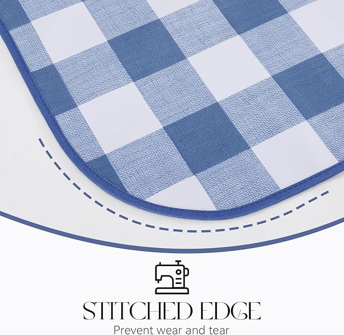 MOSAYT Rectangle Vinyl Tablecloth, 100% Waterproof Buffalo Gingham Plastic Table Cloth, Heavy Duty Wipeable Table Covers for Picnic, Outdoor, Camping - 54 x 108, Blue