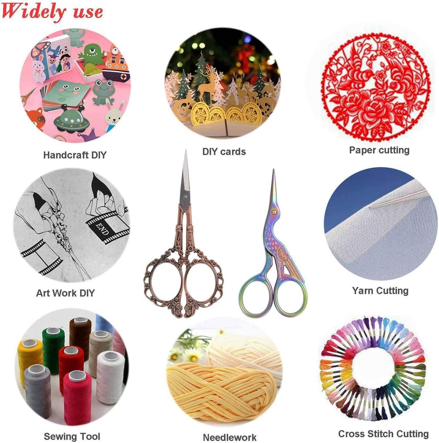 BIHRTC 11 Inch Fabric Professional Stork Tailor Scissors - Stainless Steel Sharp Dressmaker Heavy Duty Scissors for Leather Sewing Shears Tailoring