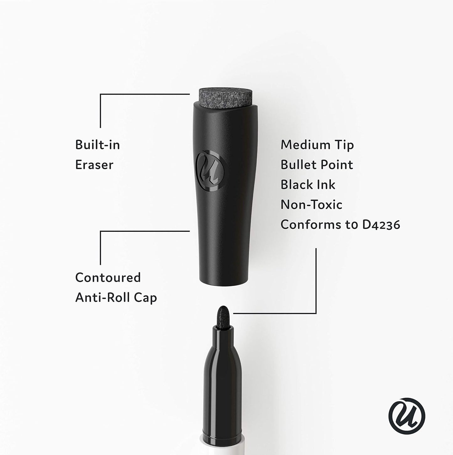 U Brands Dry Erase Lap Board, Double Sided, 9" x 12" Inches, Dry Erase Marker Included, Small White Board, 1 Count