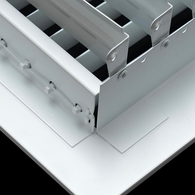 Fits 8x6 Duct Opening Steel Adjustable Air Supply Grille by Handua | Register Vent Cover Grill for Sidewall and Ceiling | White | Outer Dimensions: 9.75" X 7.75"